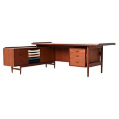 Arne Vodder executive desk and return in teak Sibast Denmark 1960