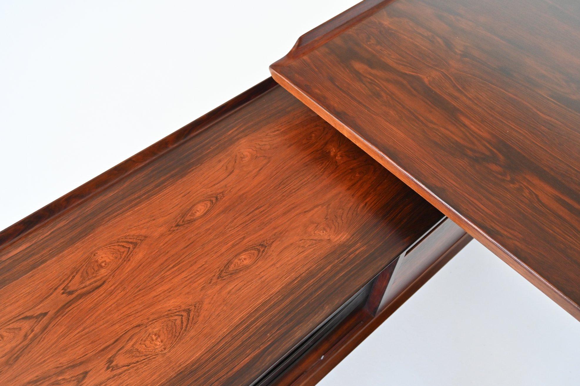 Arne Vodder Executive Desk and Return Rosewood Sibast Denmark 1960 9