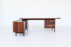 Bureau de direction et retour en bois de rose Sibast d'Arne Vodder, Danemark, 1960