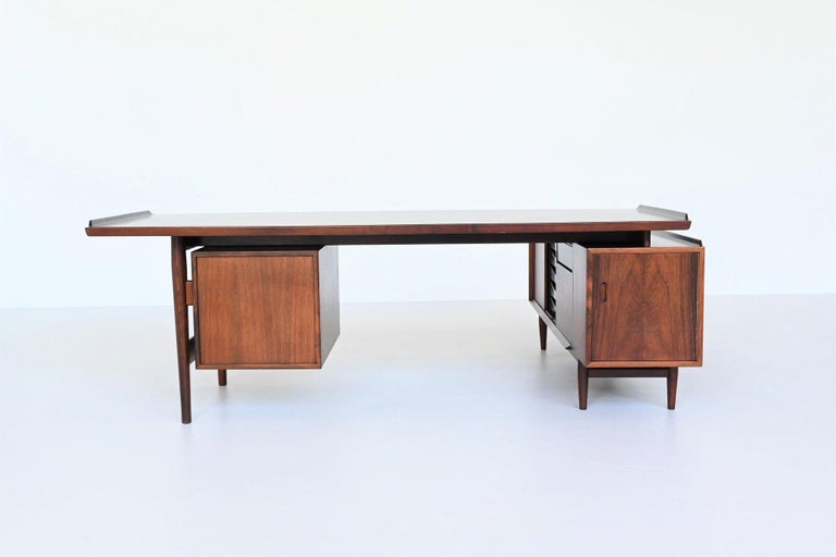 Arne Vodder Executive Desk and Return Rosewood Sibast Denmark 1960 In Good Condition For Sale In Etten-Leur, NL