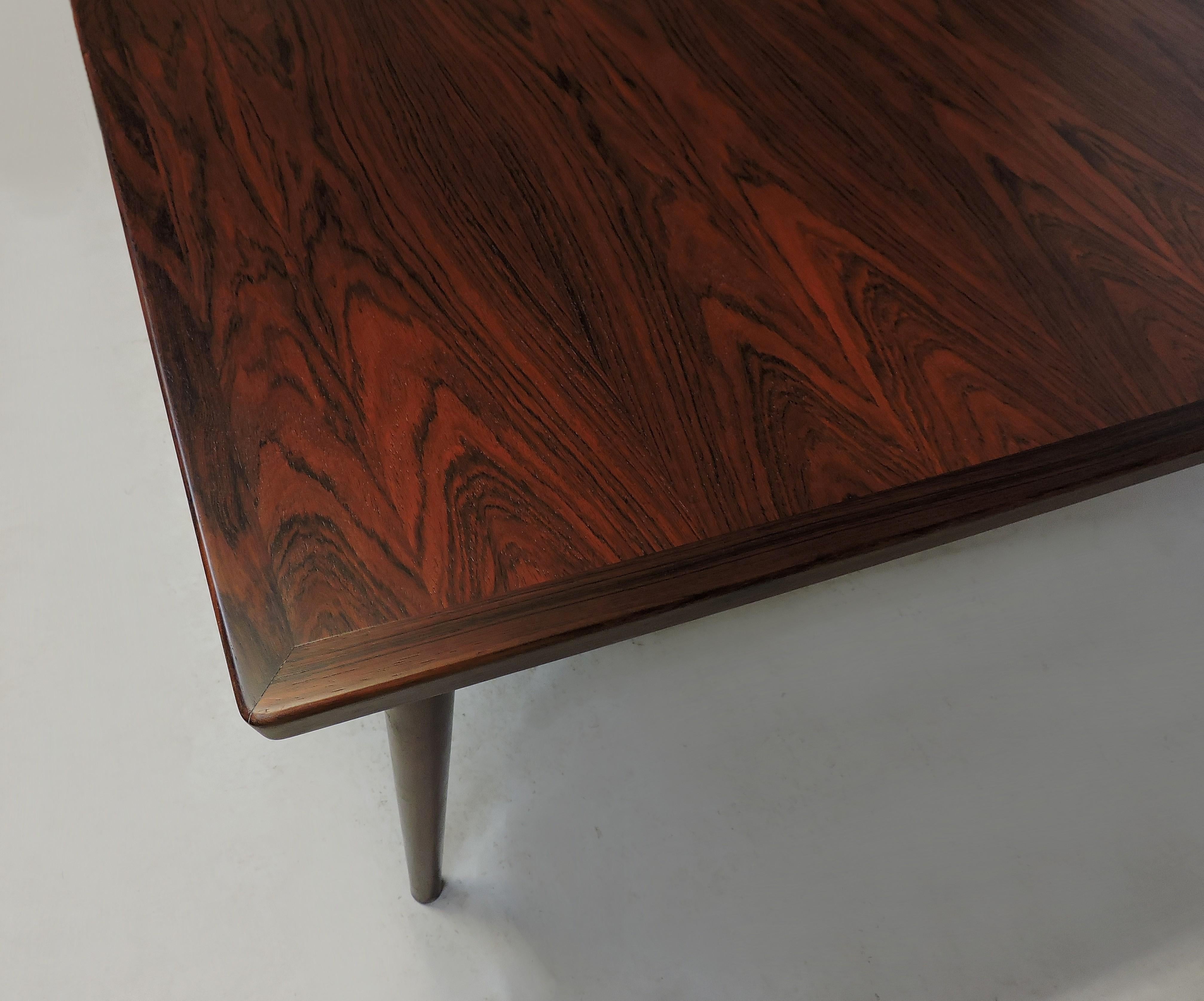Mid-20th Century Arne Vodder Expandable Danish Modern Rosewood Dining Conference Table Model 201