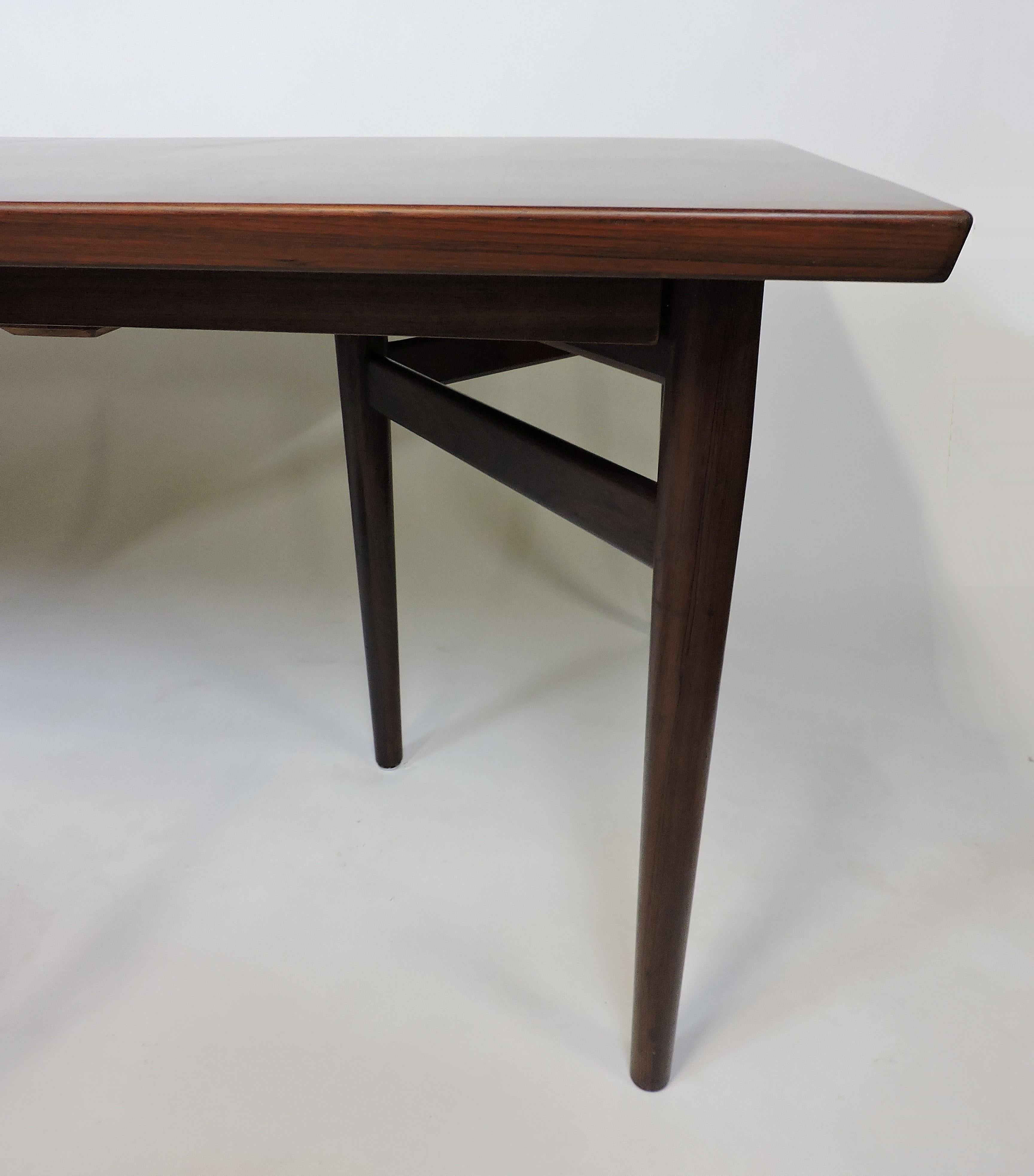 Arne Vodder Expandable Danish Modern Rosewood Dining Conference Table Model 201 2