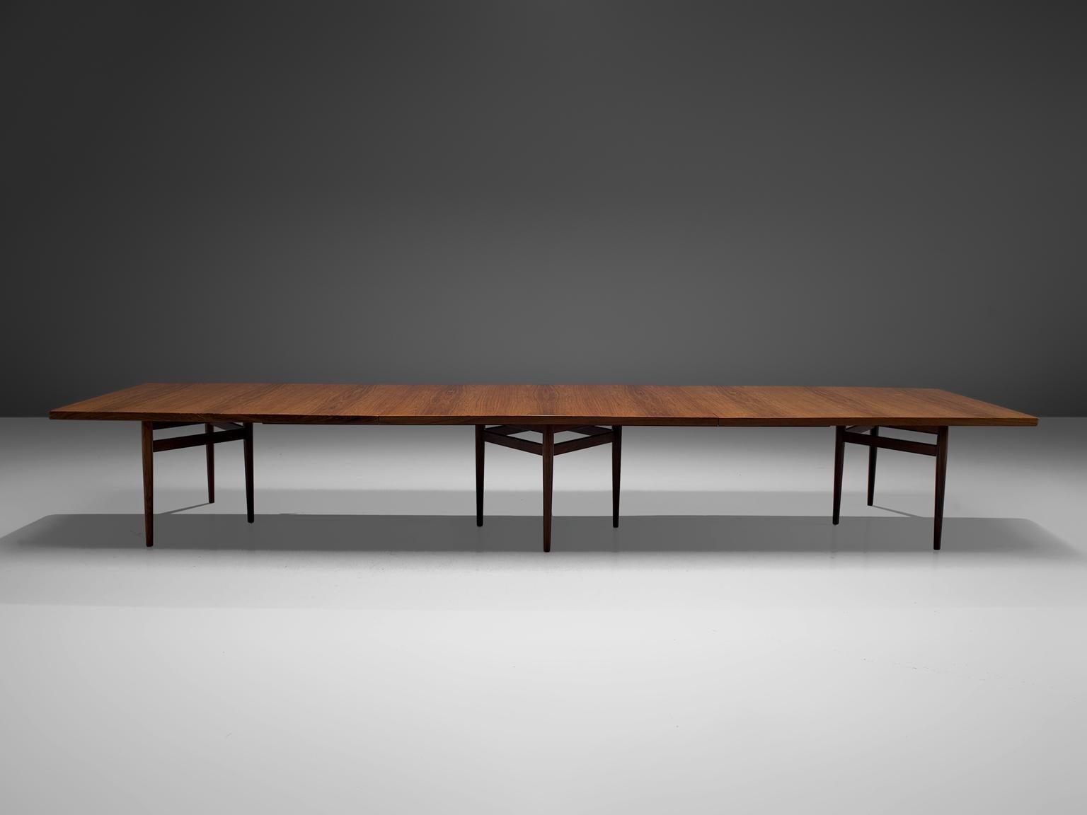 Scandinavian Modern Arne Vodder Extremely Large Conference Table in Rosewood