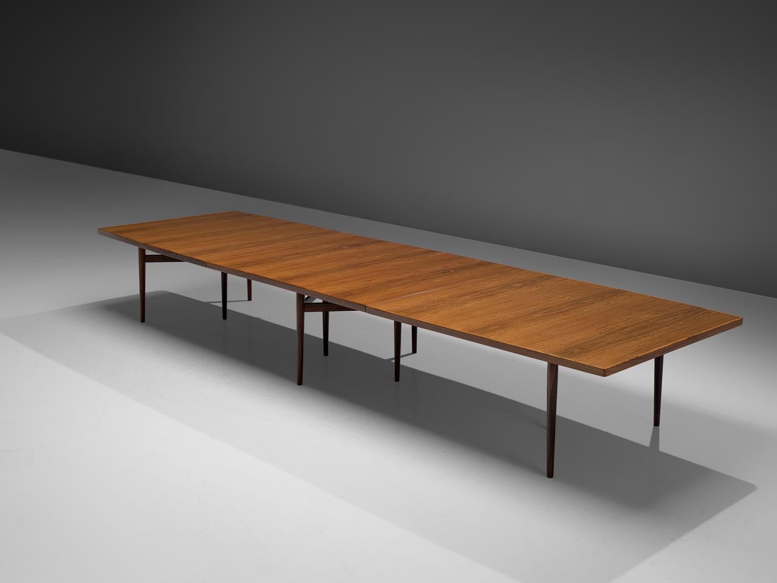 Scandinavian Arne Vodder Extremely Large Conference Table in Rosewood