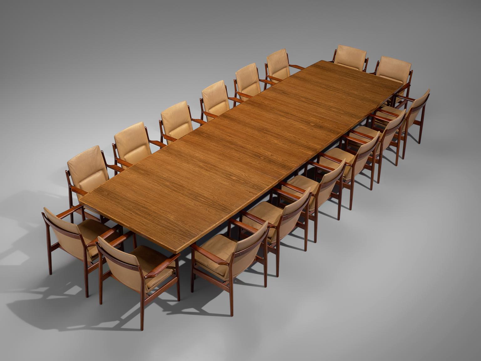 Mid-20th Century Arne Vodder Extremely Large Conference Table in Rosewood