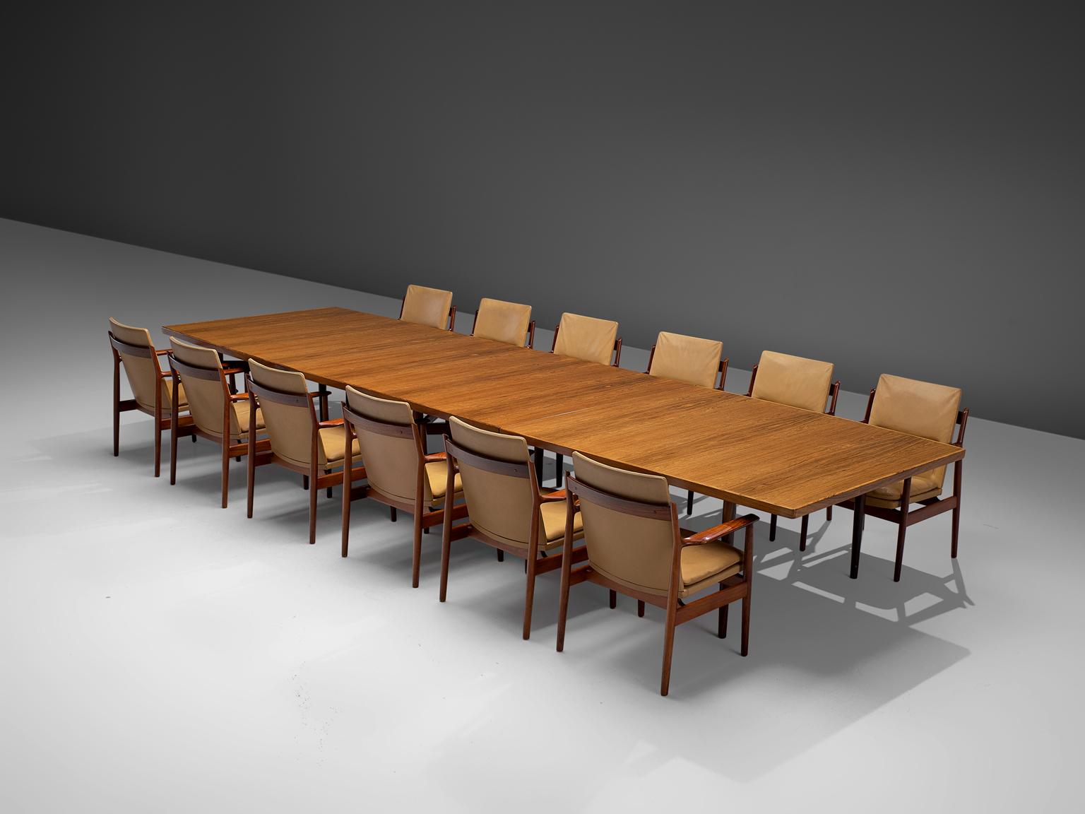 Wood Arne Vodder Extremely Large Conference Table in Rosewood