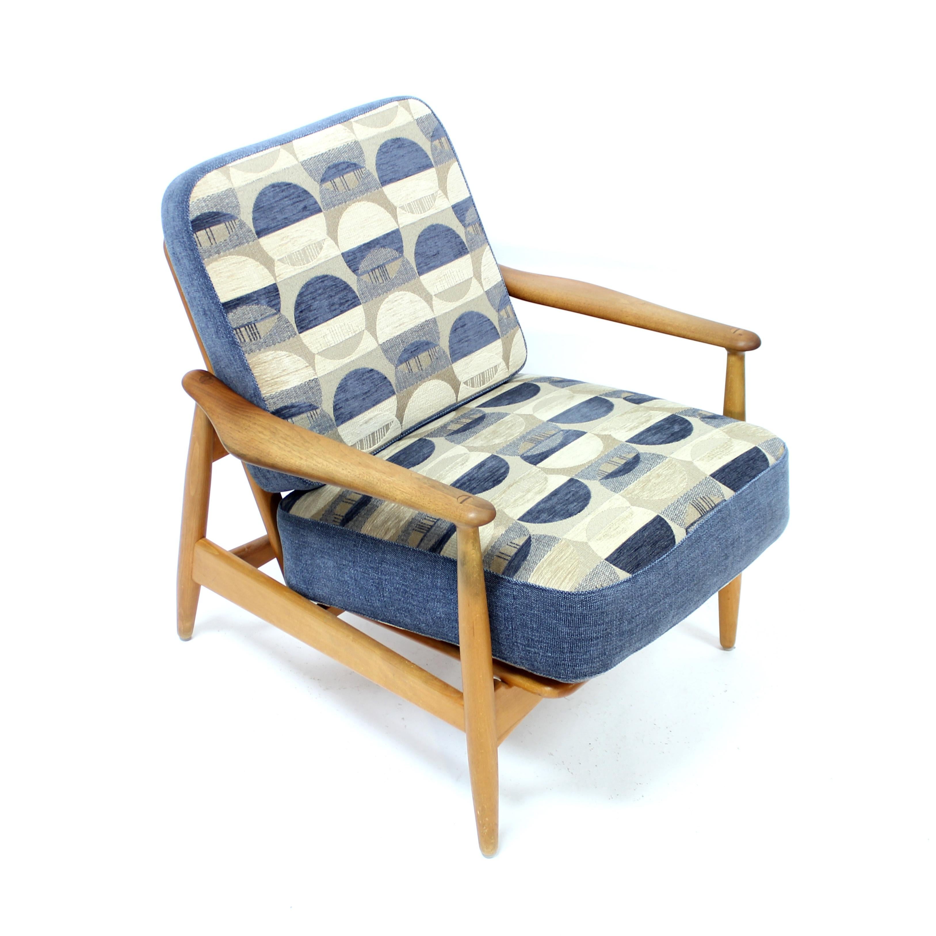 20ième siècle Arne Vodder, chaise longue FD 161 en teck et hêtre, France & Son, Danemark, années 1960 en vente