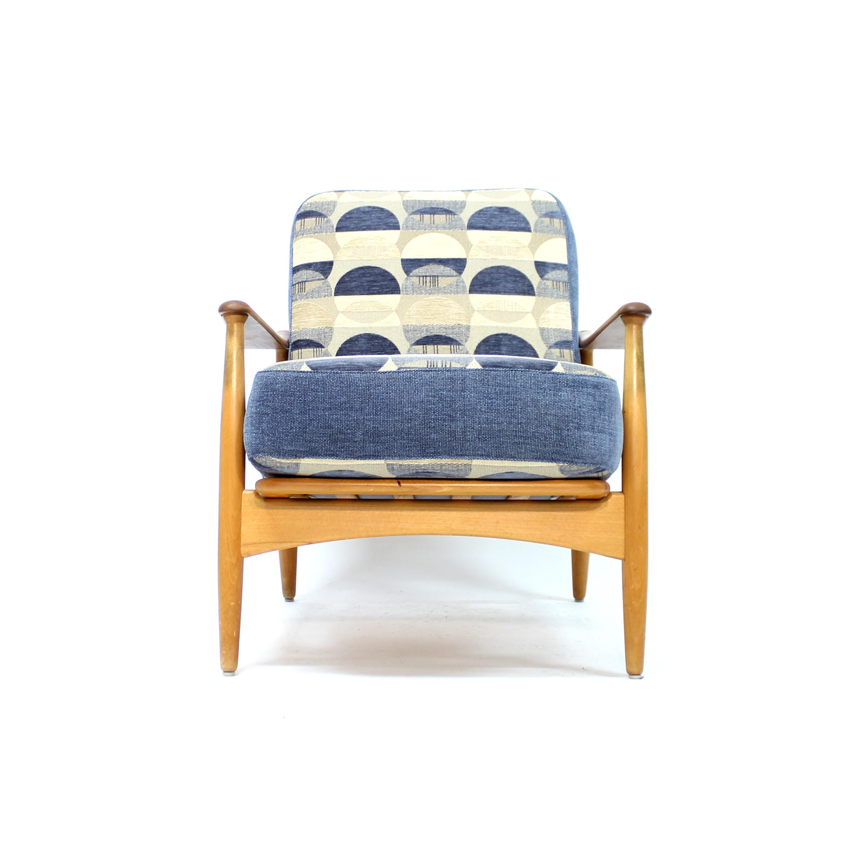 Arne Vodder, chaise longue FD 161 en teck et hêtre, France & Son, Danemark, années 1960 en vente 1