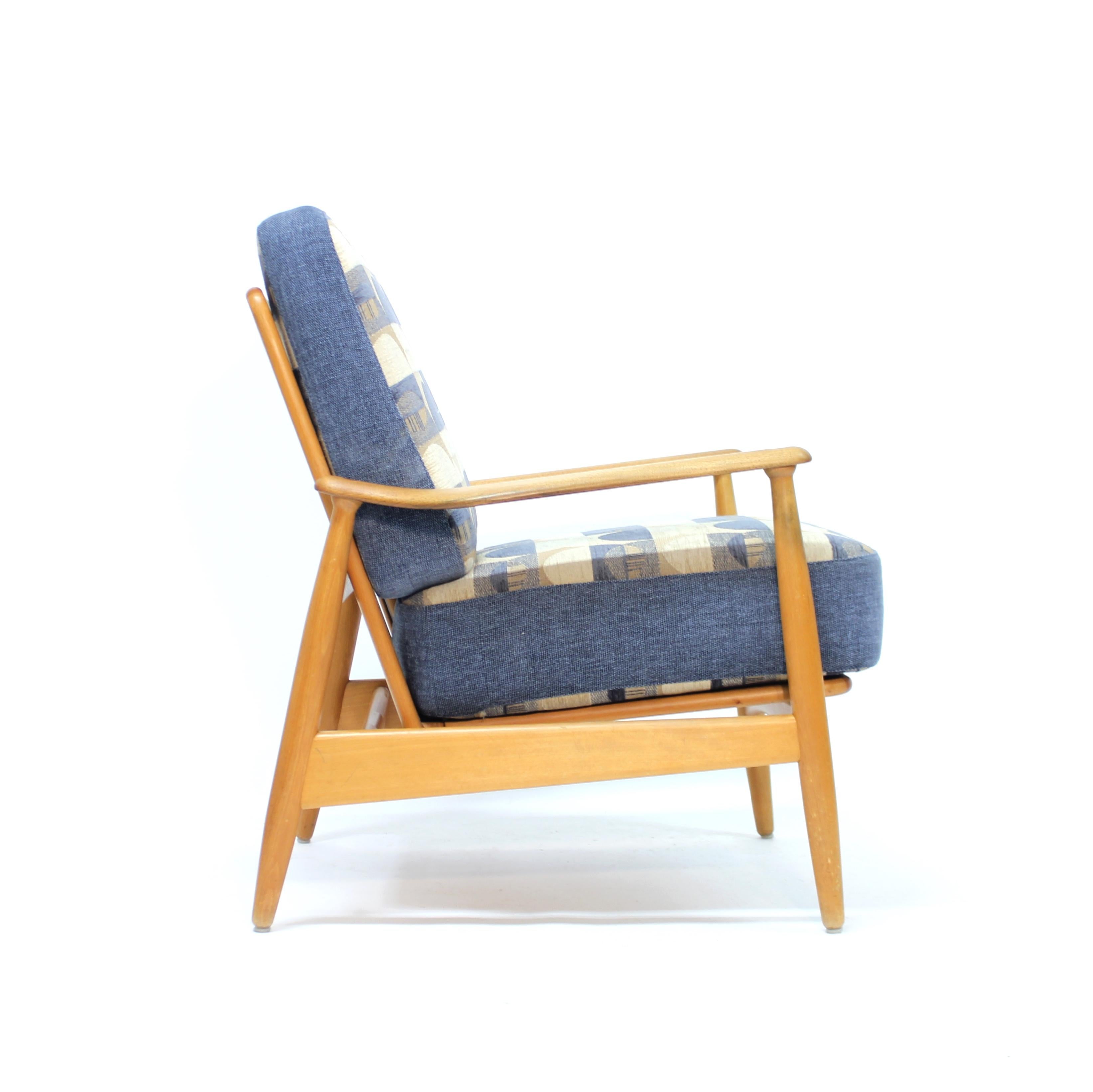 Arne Vodder, chaise longue FD 161 en teck et hêtre, France & Son, Danemark, années 1960 en vente 2