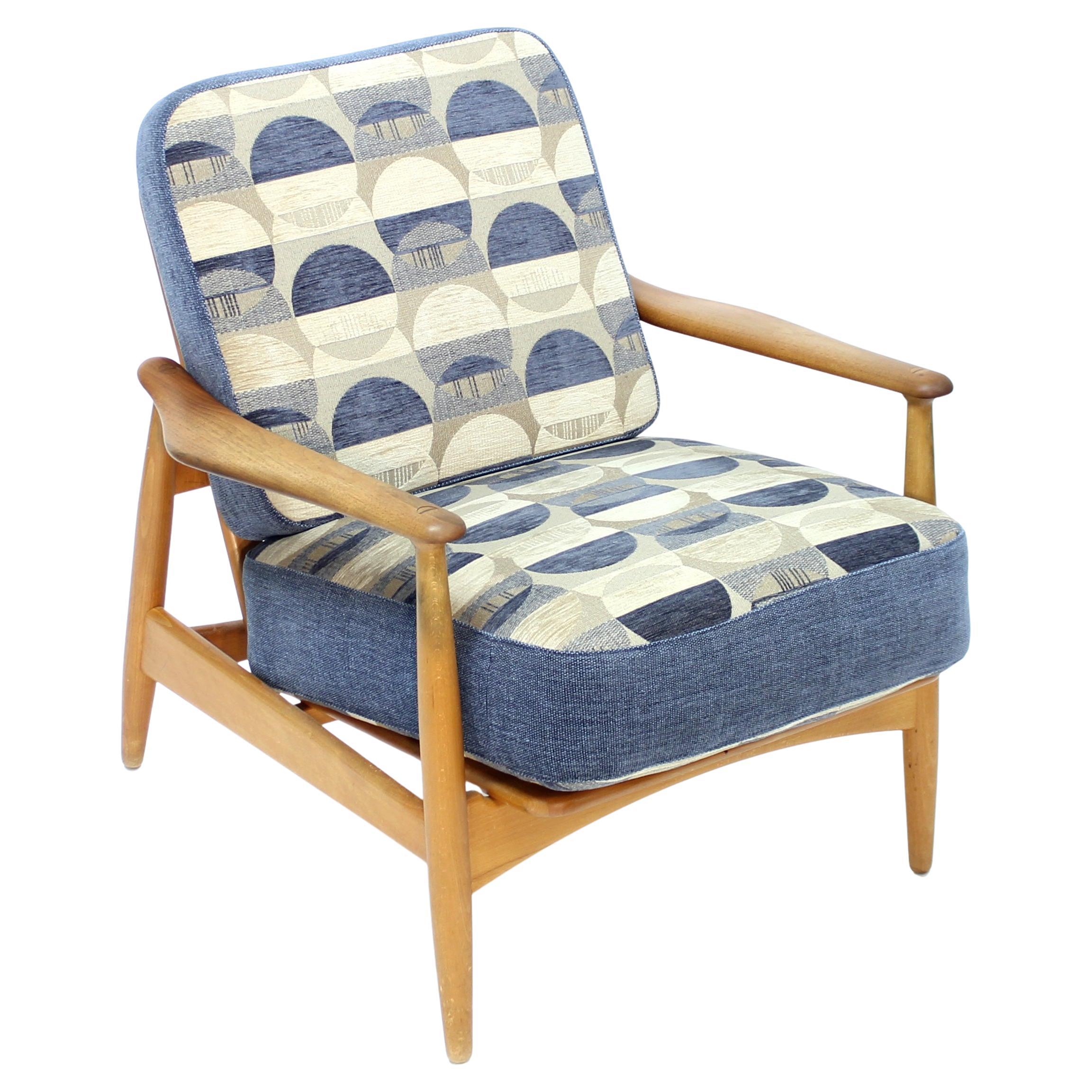 Arne Vodder, chaise longue FD 161 en teck et hêtre, France 
Son, Danemark, années 1960 en vente