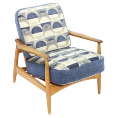 Arne Vodder, FD 161 teak and beech loung chair, France & Son, Denmark, 1960s