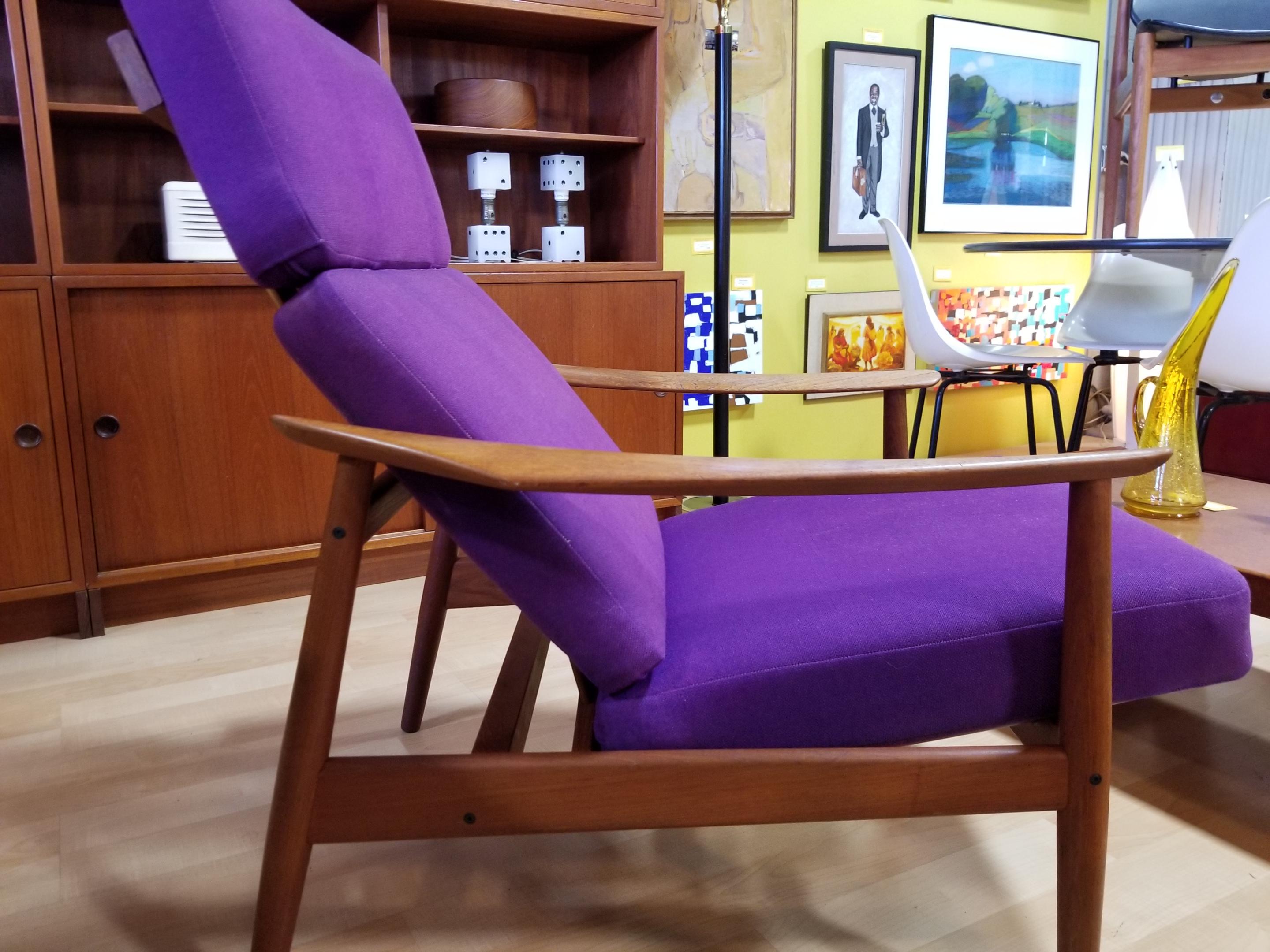 Arne Vodder FD 164 Teak Adjustable Lounge Chair 6