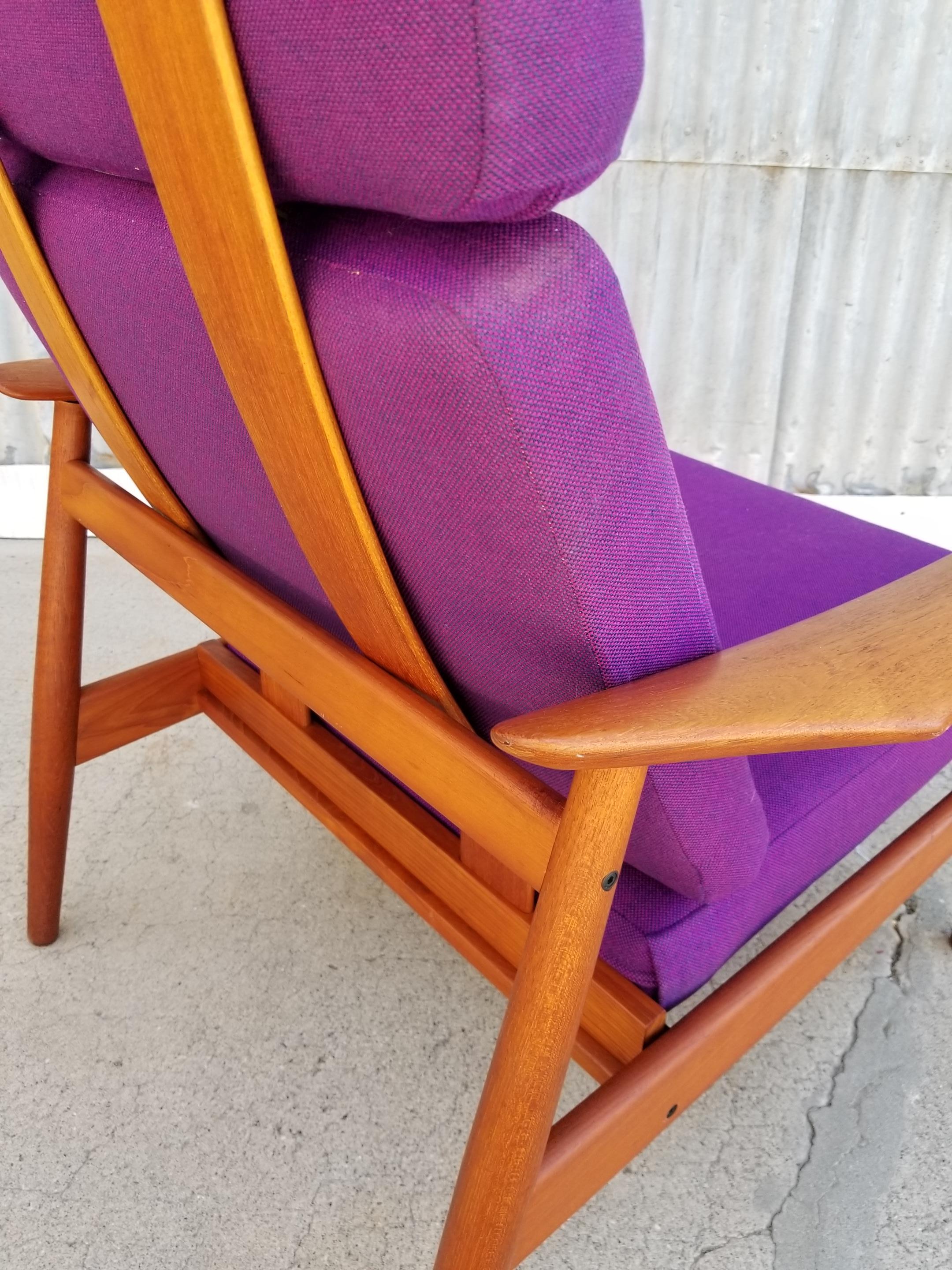 Mid-20th Century Arne Vodder FD 164 Teak Adjustable Lounge Chair
