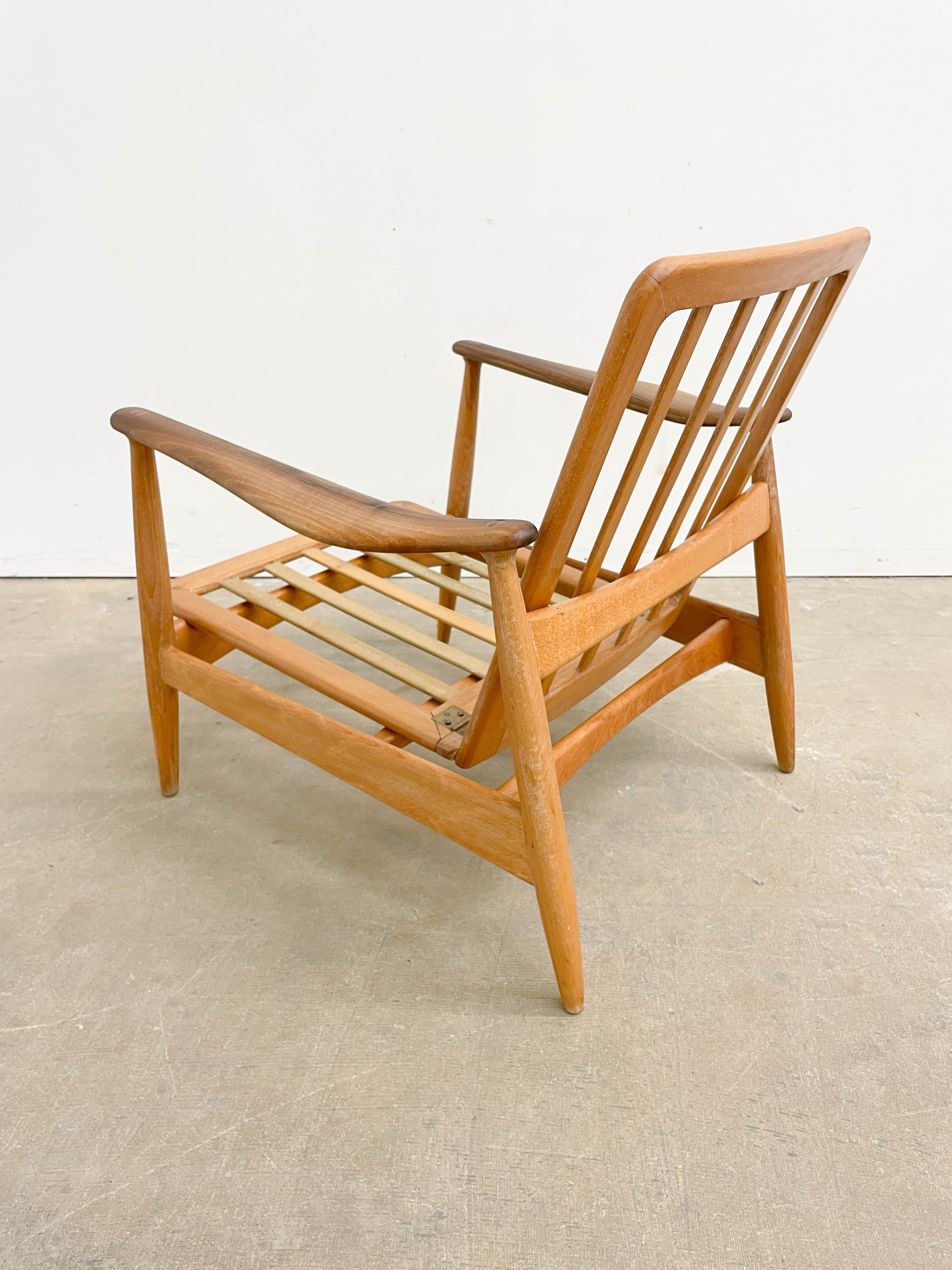 Teak Arne Vodder for Bovirke Adjustable Lounge Chair