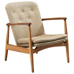 Arne Vodder per Bovirke Poltrona in Oak e Tappezzeria Beige