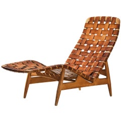 Arne Vodder for Bovirke Chaise Longue in Patinated Cognac Leather
