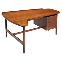 Retro Arne Vodder for Bovirke Writing Desk in Teak and Brass