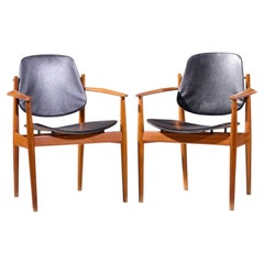Arne Vodder for France & Son FD-184 Mid Century Danish Teak Dining Chairs - Pair