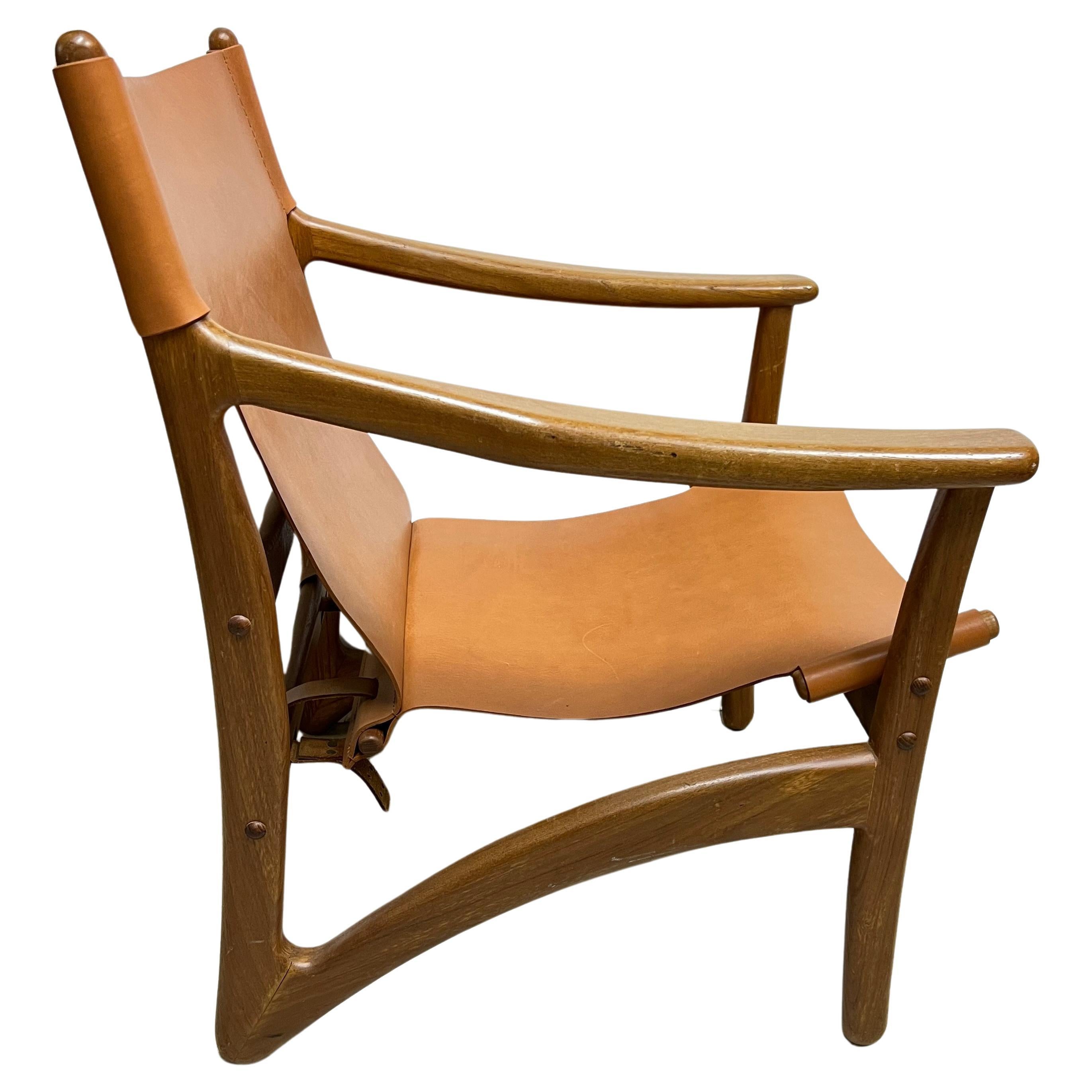 Scandinavian Modern Arne Vodder for Kircodan Danish Teak and Cognac Leather Lounge Chair 1950s For Sale