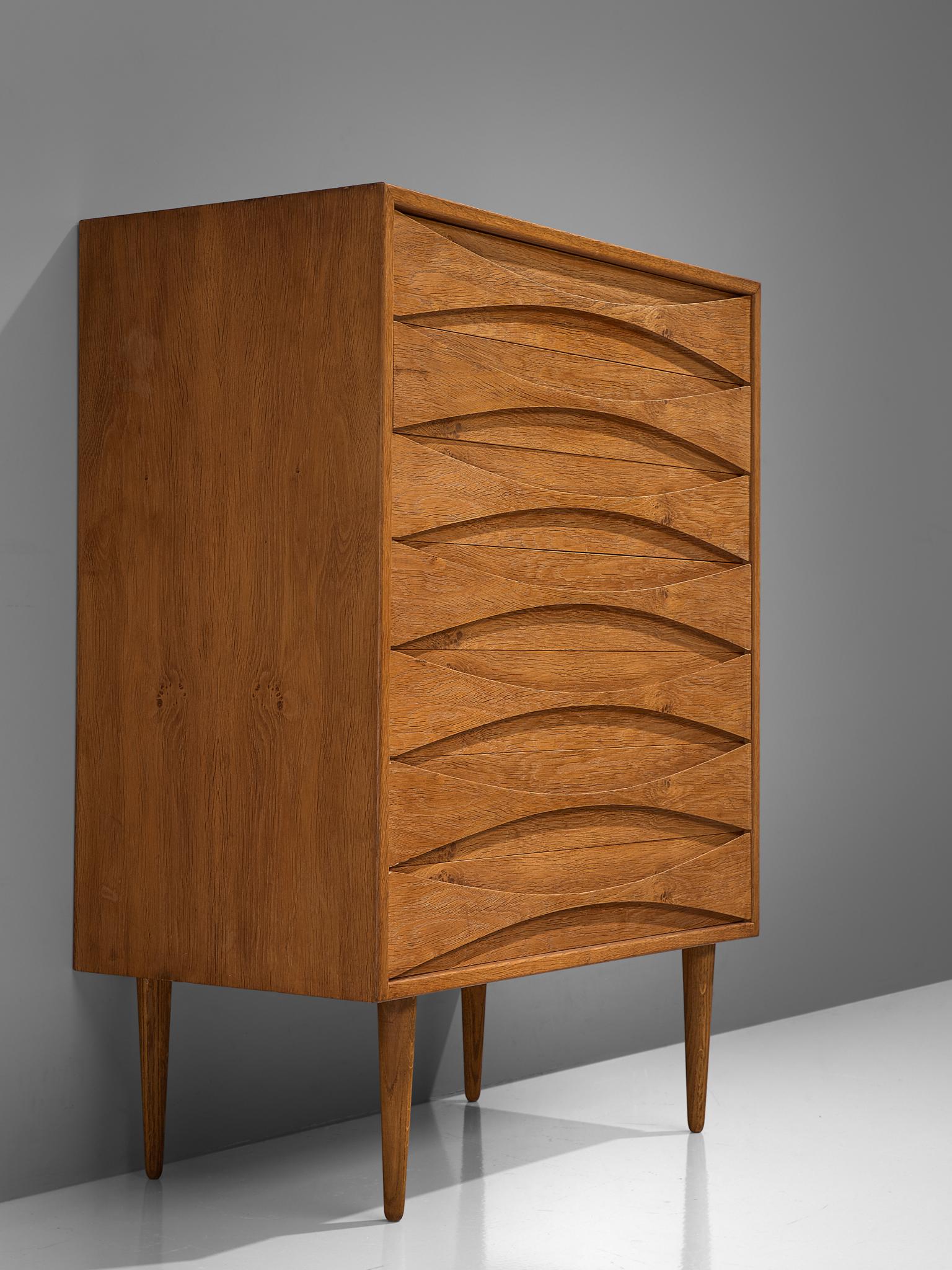 Danish Arne Vodder for NC Møbler Tall Chest of Drawers in Oak