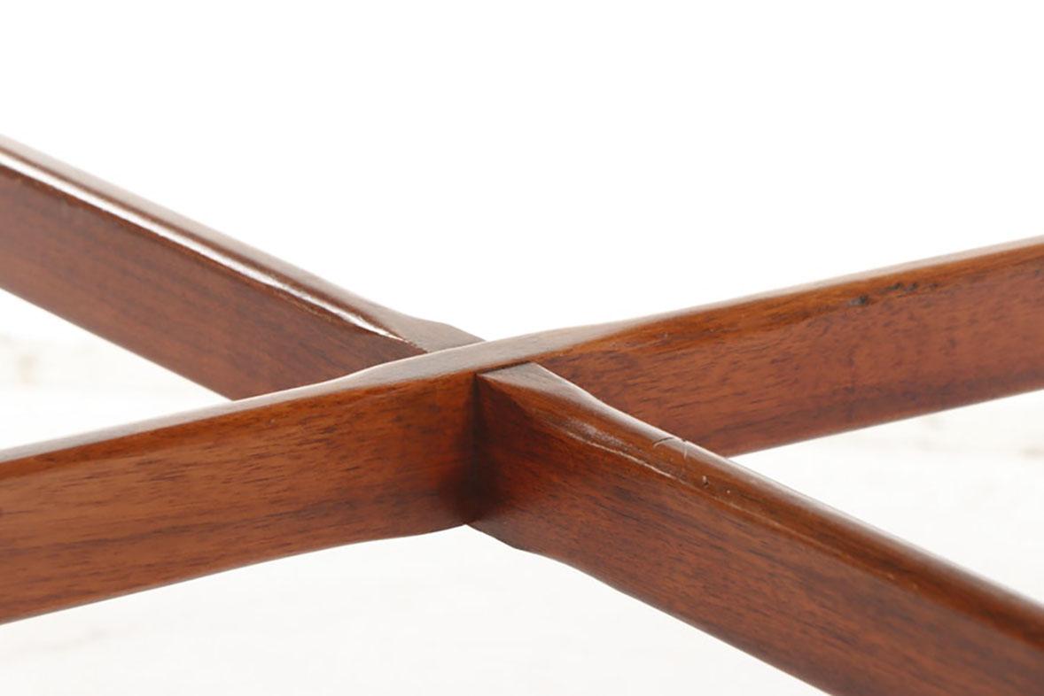Mid-20th Century Arne Vodder for Sibast, Attr. Walnut and Brushed Stainless Steel Dining Table For Sale