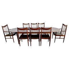 Arne Vodder for Sibast Danish Modern Dining Room Set Table & Eight Chairs