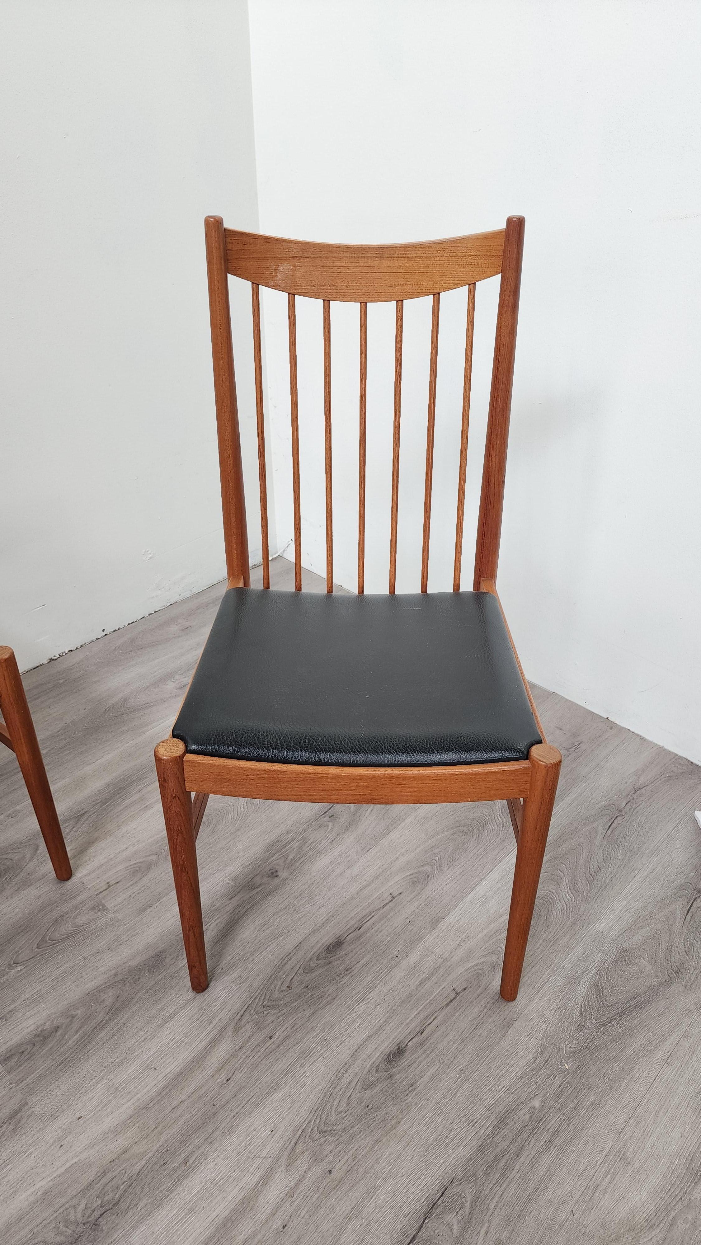 Arne Vodder for Sibast Danish Teak Dining Chairs set of 6 3