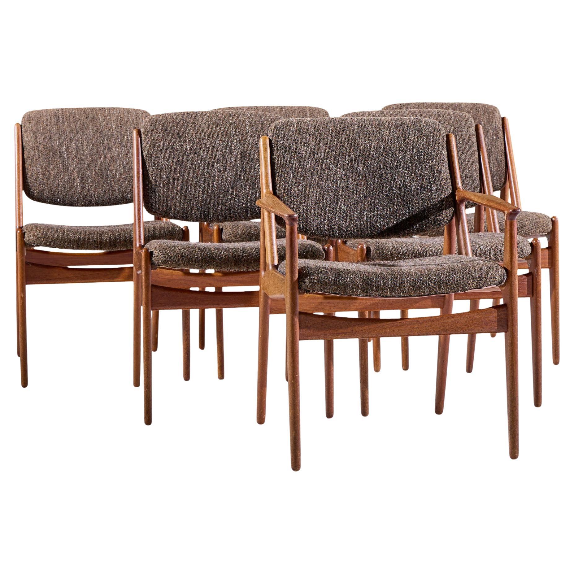 Arne Vodder for Sibast Elle and Ella Danish Teak Dining Chairs - Set of 6