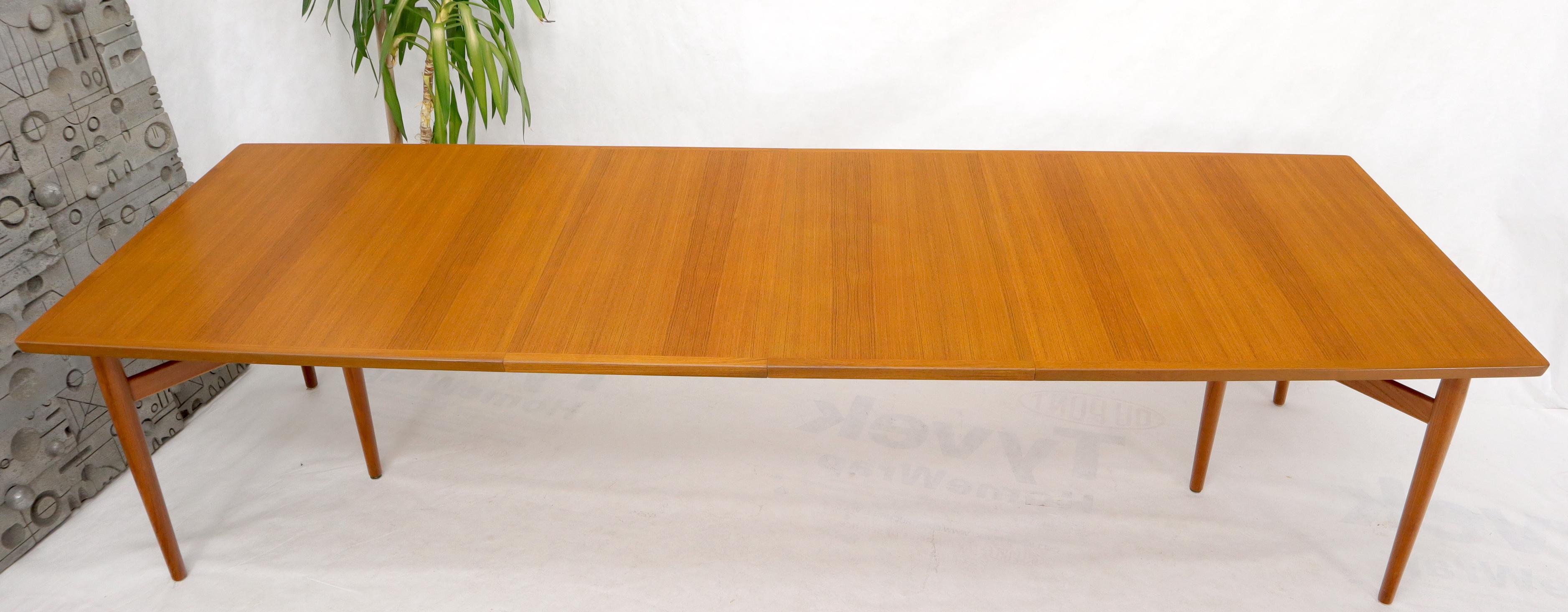 Midcentury Danish modern dining conference table with two 20