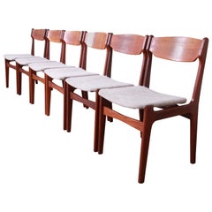 Arne Vodder for Sibast Møbler Danish Modern Teak Dining Chairs, Set of Six