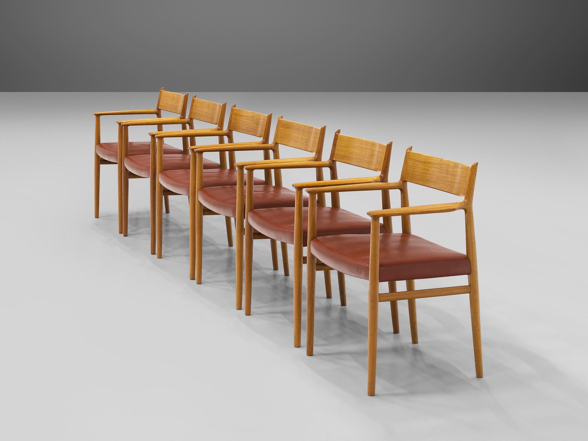 Arne Vodder for Sibast Møbler Set of Six Dining Chairs in Teak  In Good Condition In Waalwijk, NL