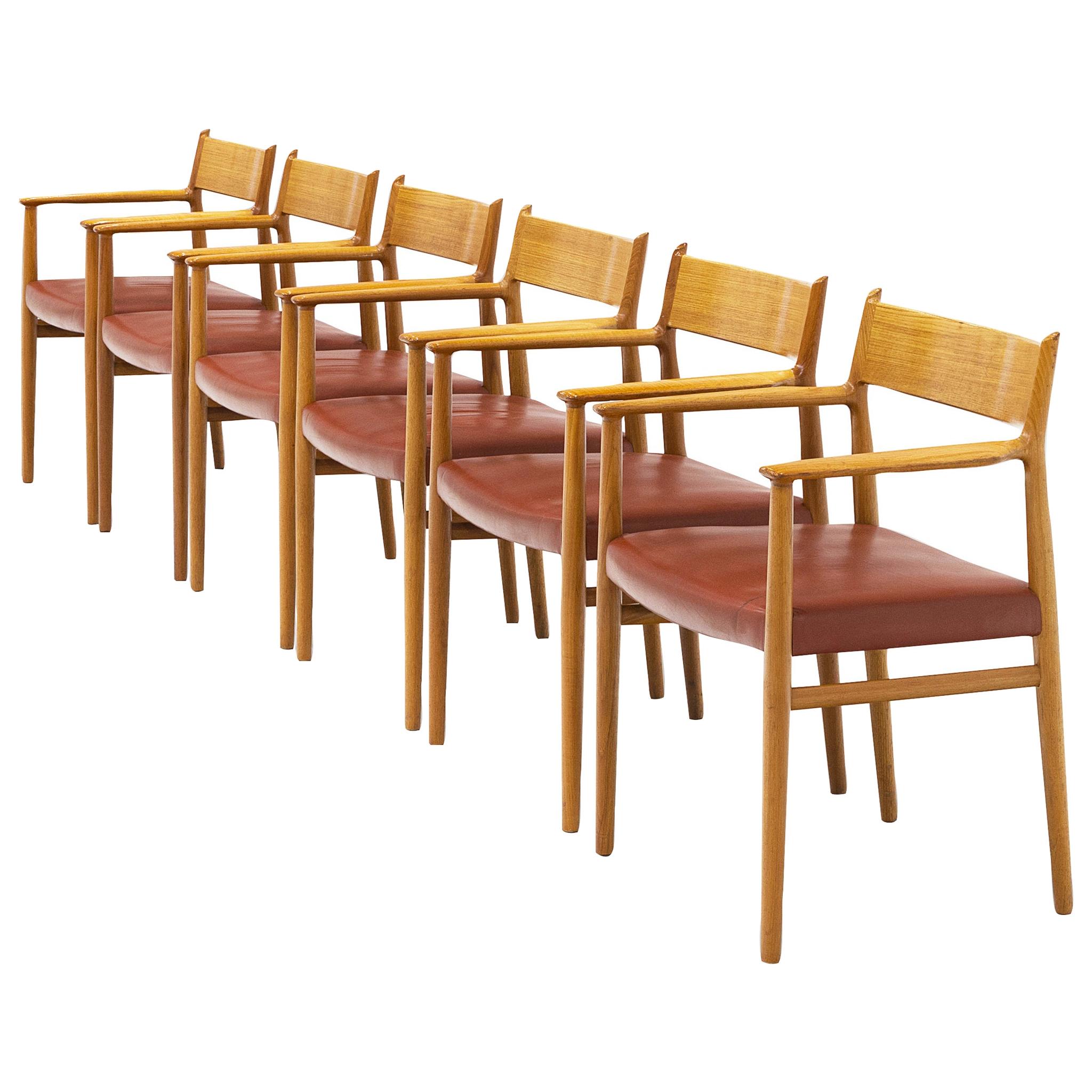 Arne Vodder for Sibast Møbler Set of Six Dining Chairs in Teak 