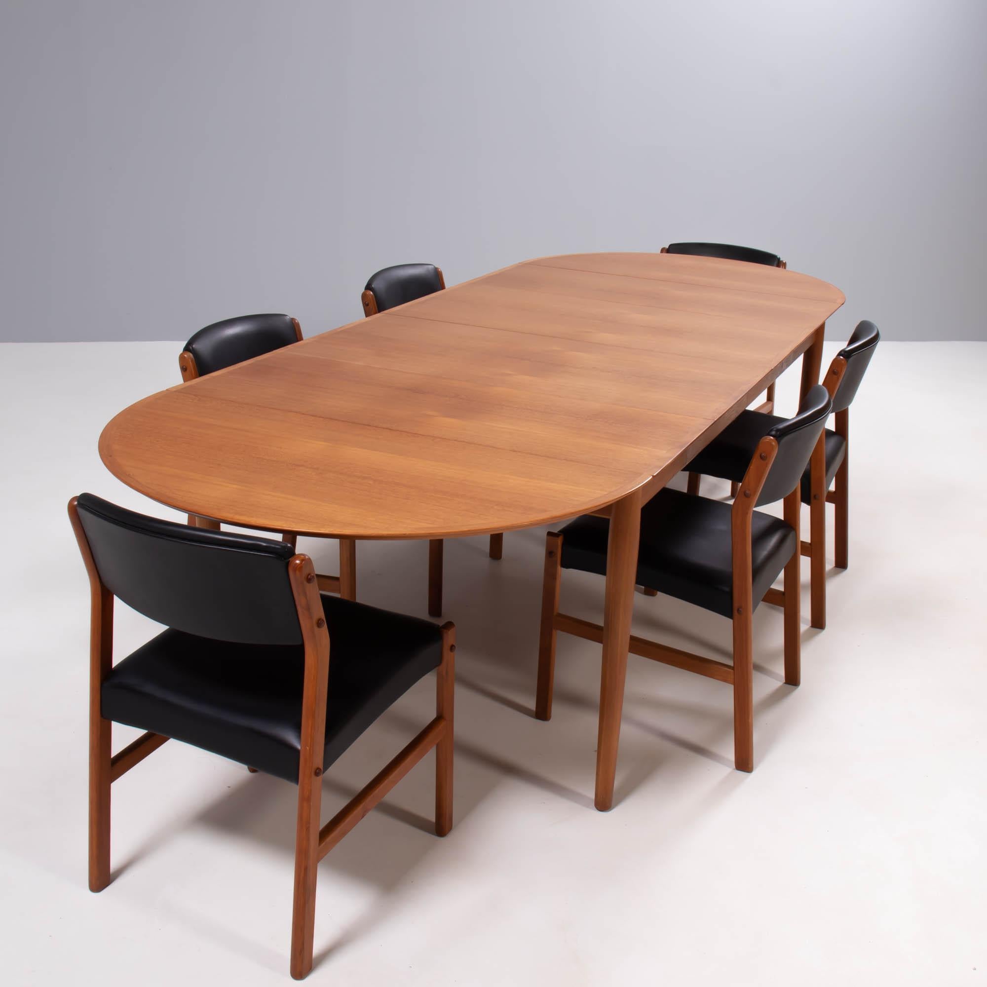 Mid-Century Modern Arne Vodder for Sibast Mid-Century 227 Extendable Dining Table & 6 Dining Chairs