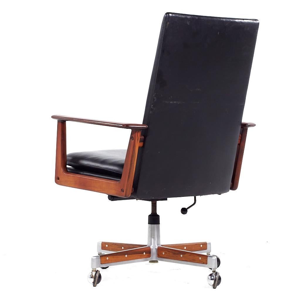 Upholstery Arne Vodder for Sibast Mid Century Danish Rosewood Executive Desk Chair