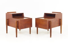 Arne Vodder for Sibast Mid-Century Teak Nightstand Side End Table, a Pair