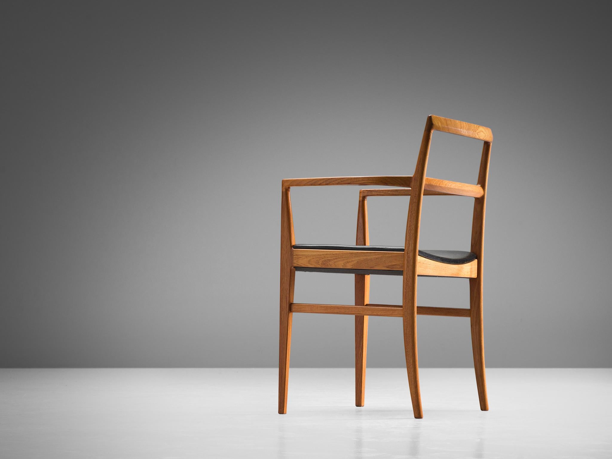 Scandinavian Modern Arne Vodder for Sibast Møbler Armchair in Teak and Leather For Sale