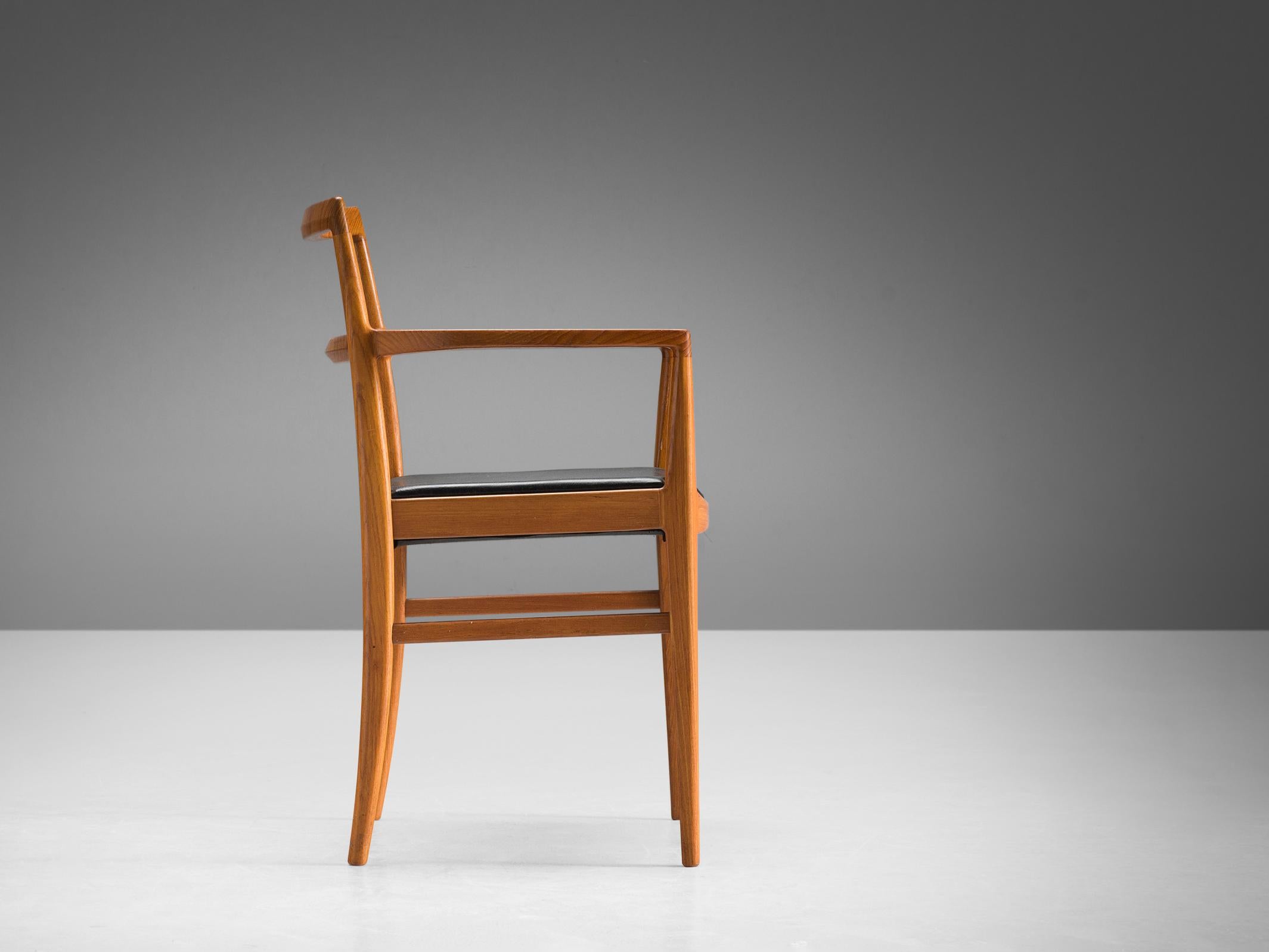 Arne Vodder for Sibast Møbler Armchair in Teak and Leather In Good Condition For Sale In Waalwijk, NL