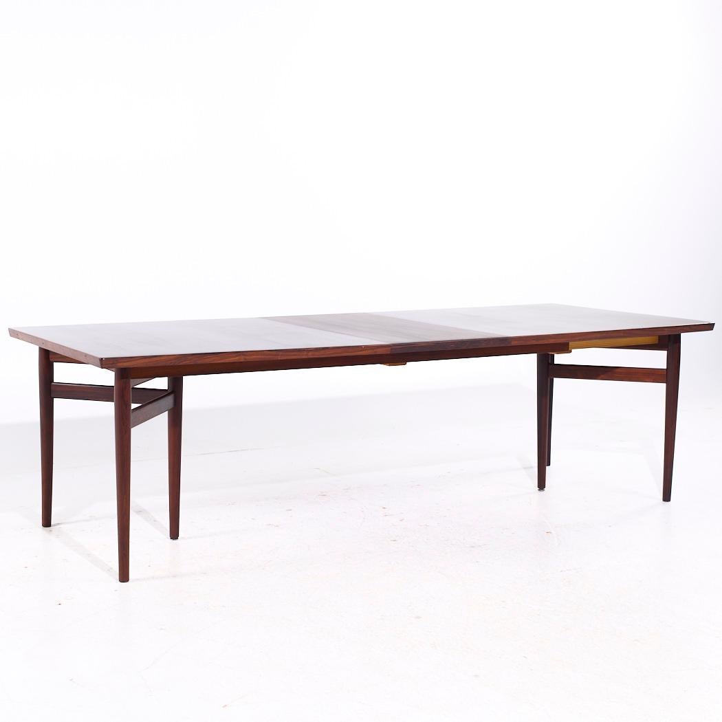 Arne Vodder for Sibast Model 201 MCM Table de salle à manger à rallonge en bois de rose - 2 abattants en vente 4