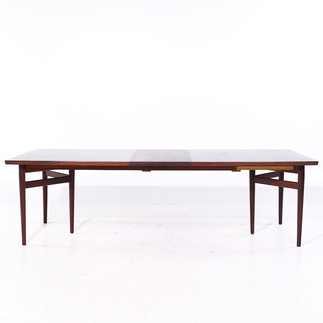 Arne Vodder for Sibast Model 201 MCM Table de salle à manger à rallonge en bois de rose - 2 abattants en vente 5