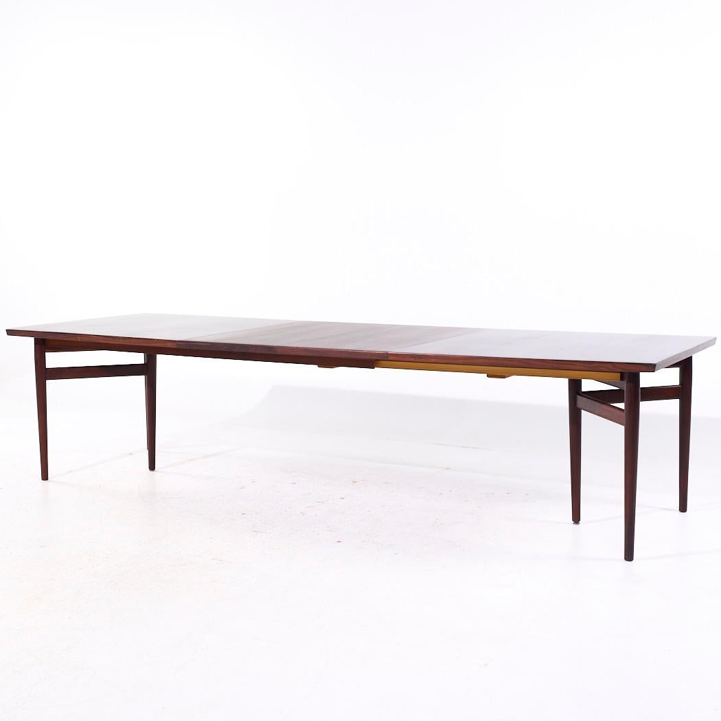 Mid-Century Modern Arne Vodder for Sibast Model 201 MCM Table de salle à manger à rallonge en bois de rose - 2 abattants en vente