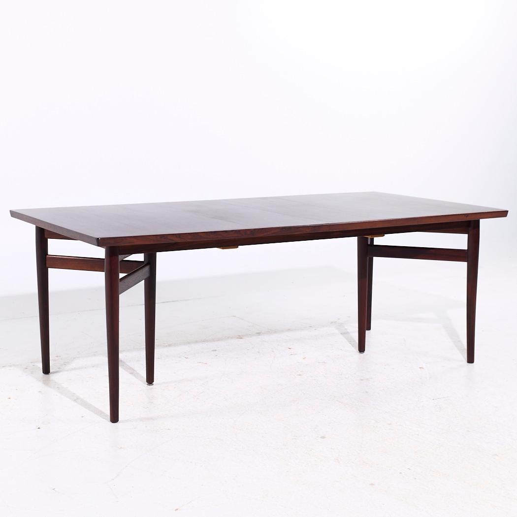 Arne Vodder for Sibast Model 201 MCM Table de salle à manger à rallonge en bois de rose - 2 abattants Bon état - En vente à Countryside, IL