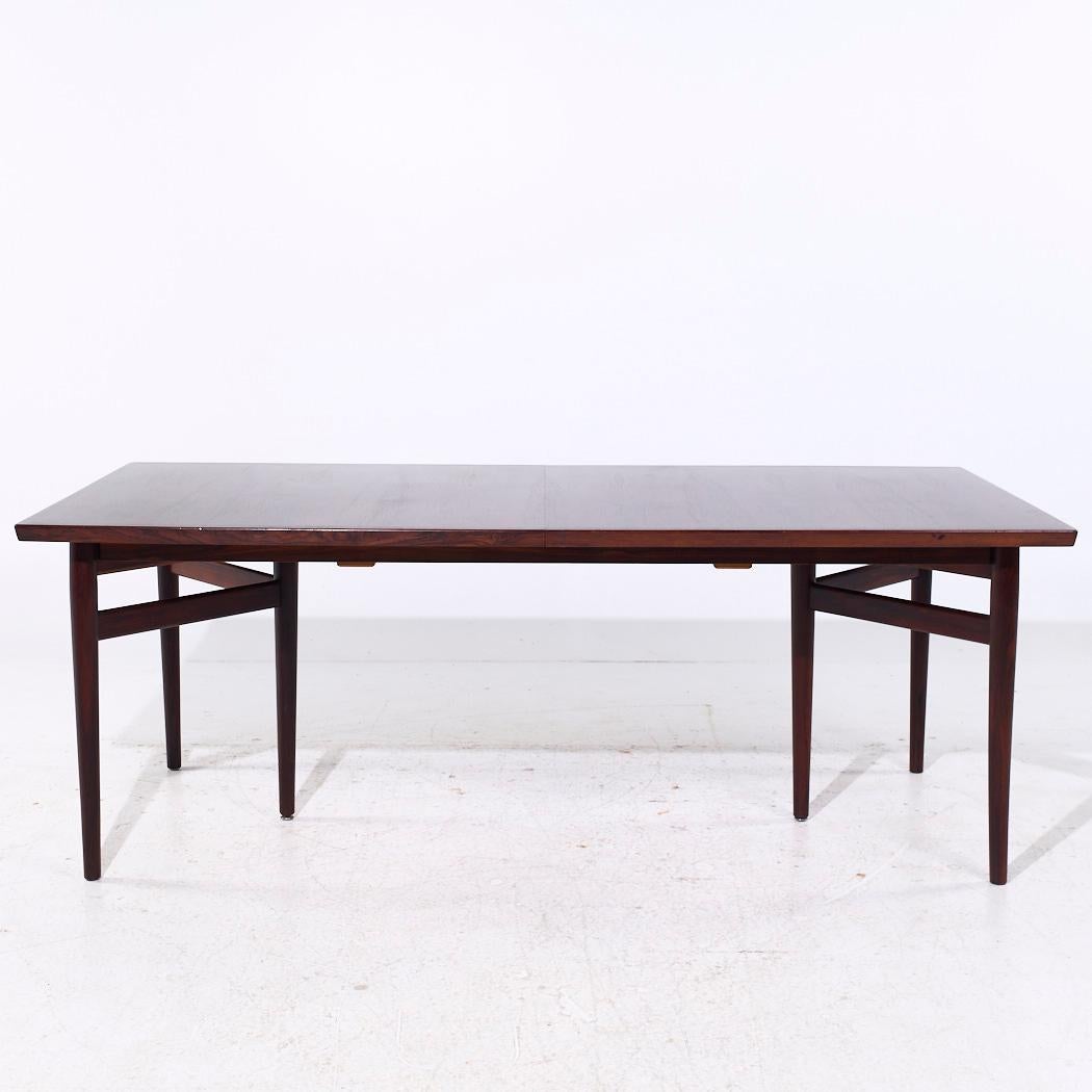 Fin du 20e siècle Arne Vodder for Sibast Model 201 MCM Table de salle à manger à rallonge en bois de rose - 2 abattants en vente