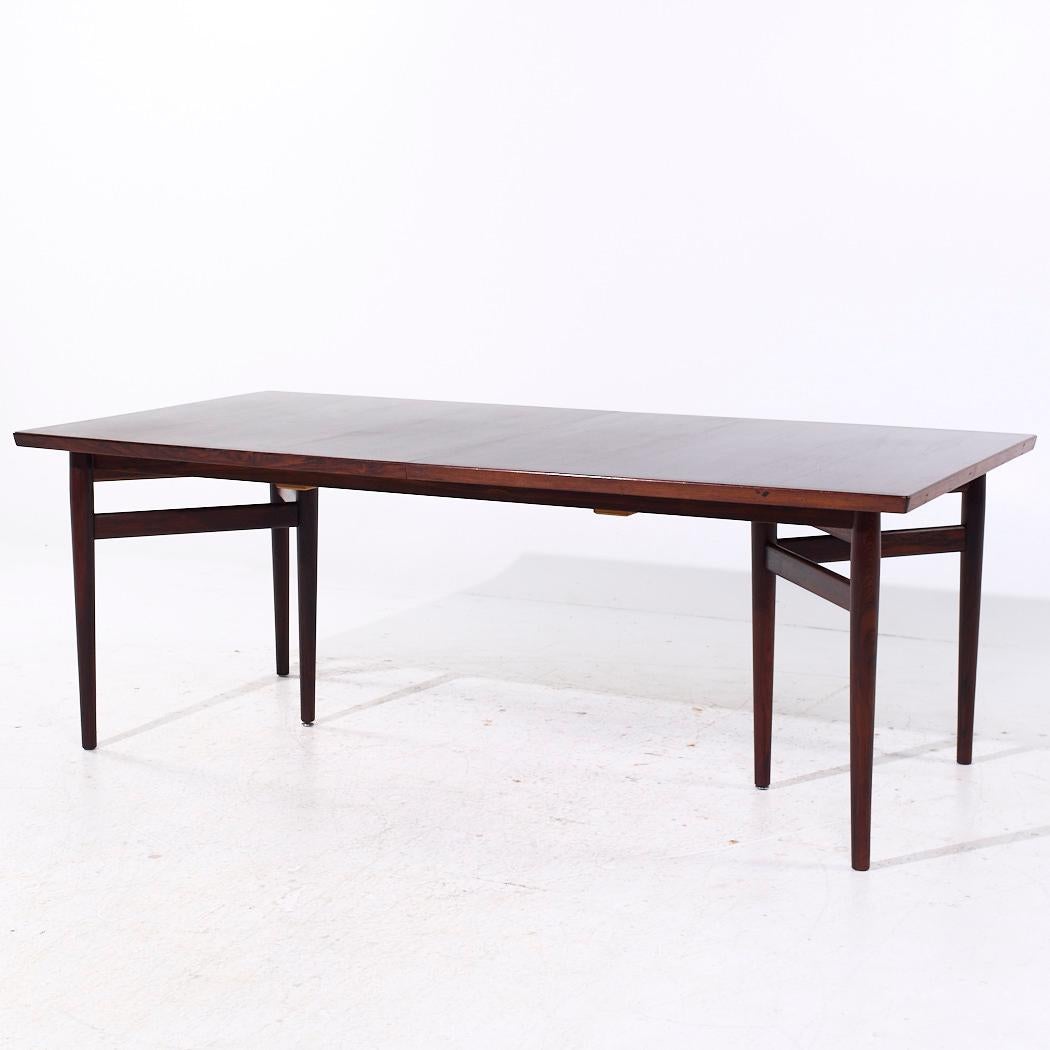 Bois de rose Arne Vodder for Sibast Model 201 MCM Table de salle à manger à rallonge en bois de rose - 2 abattants en vente