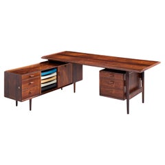 Arne Vodder für Sibast Modell 209 Mid Century Palisander Schreibtisch mit Rückwand