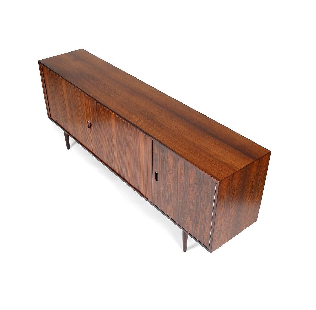 Arne Vodder for Sibast OS36 Tambour Door Rosewood Credenza In Good Condition In Phoenix, AZ