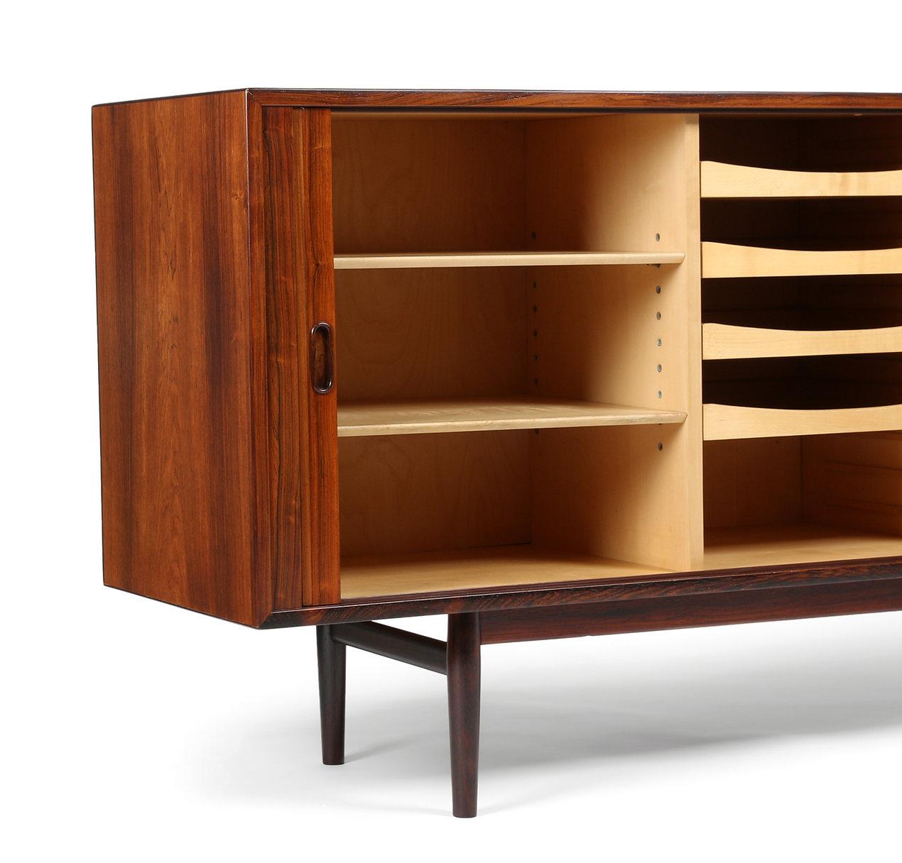 Mid-20th Century Arne Vodder for Sibast OS36 Tambour Door Rosewood Credenza