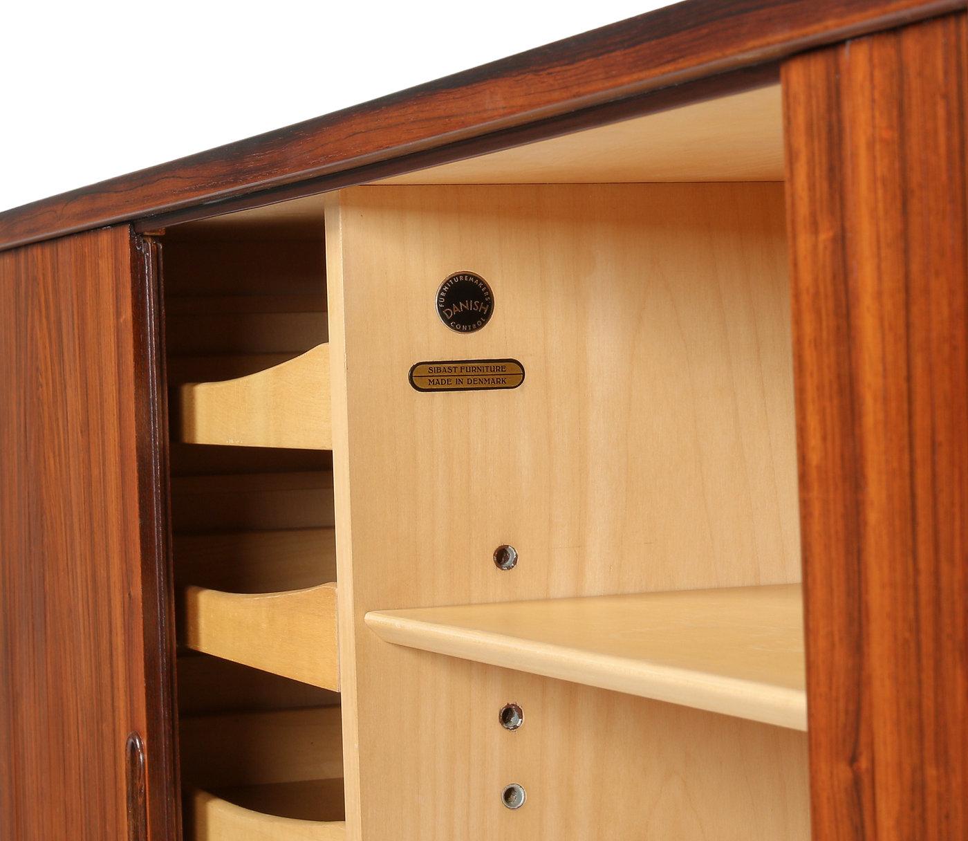 Arne Vodder for Sibast OS36 Tambour Door Rosewood Credenza 1