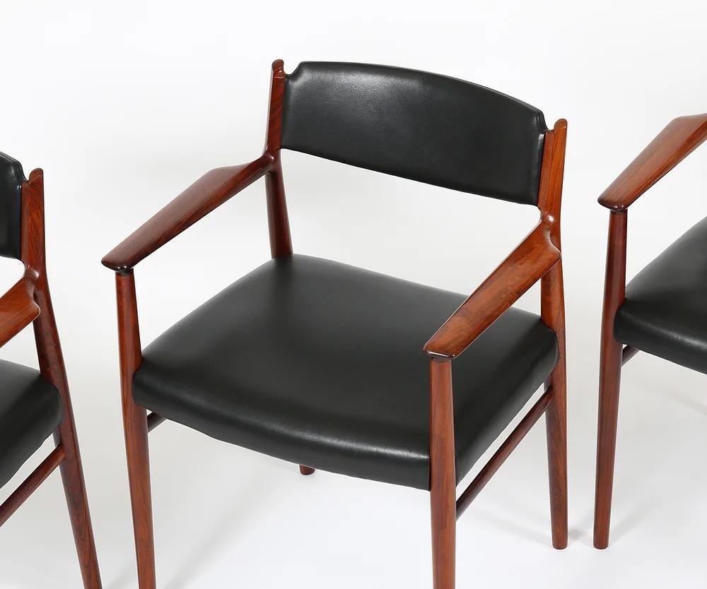 Arne Vodder for Sibast Rosewood Armchairs Set of Four For Sale 8