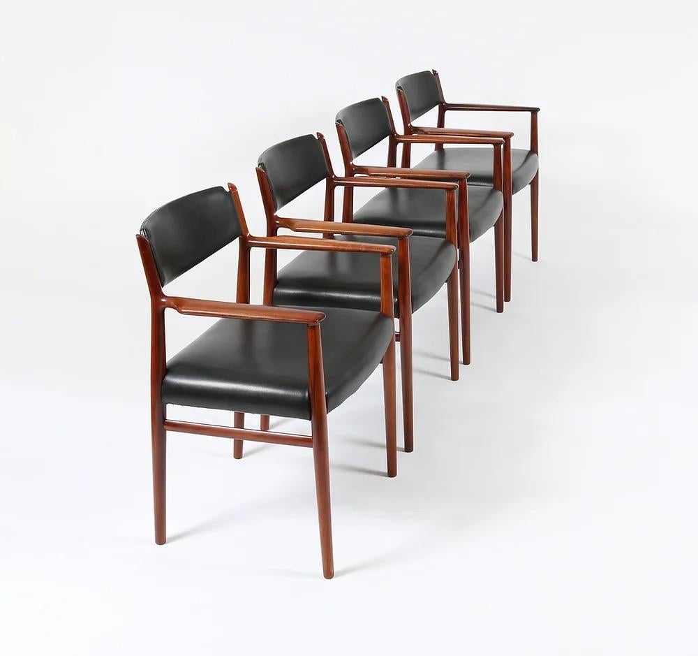 Mid-Century Modern Arne Vodder for Sibast Rosewood Armchairs Set of Four For Sale