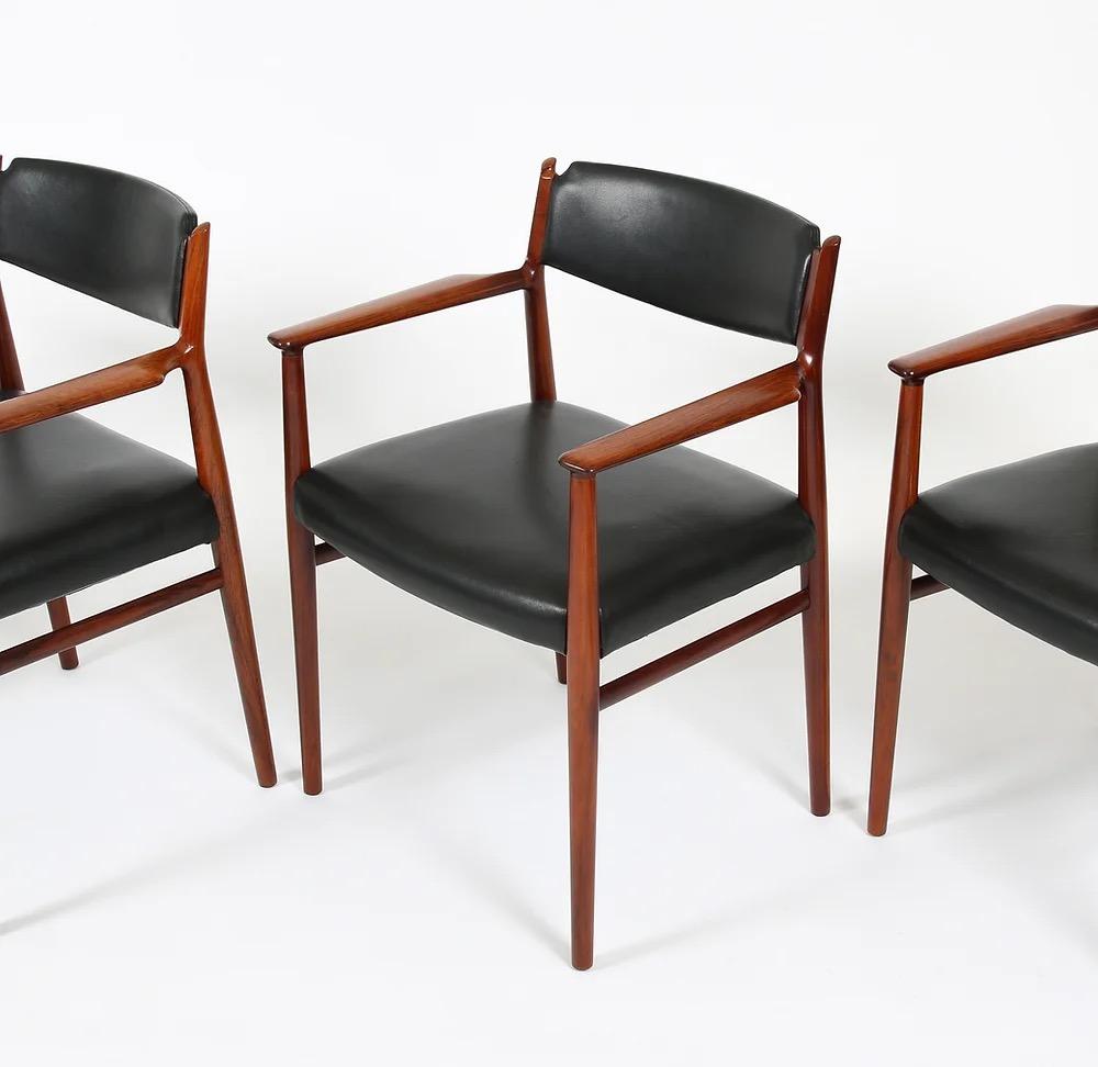 Danish Arne Vodder for Sibast Rosewood Armchairs Set of Four For Sale